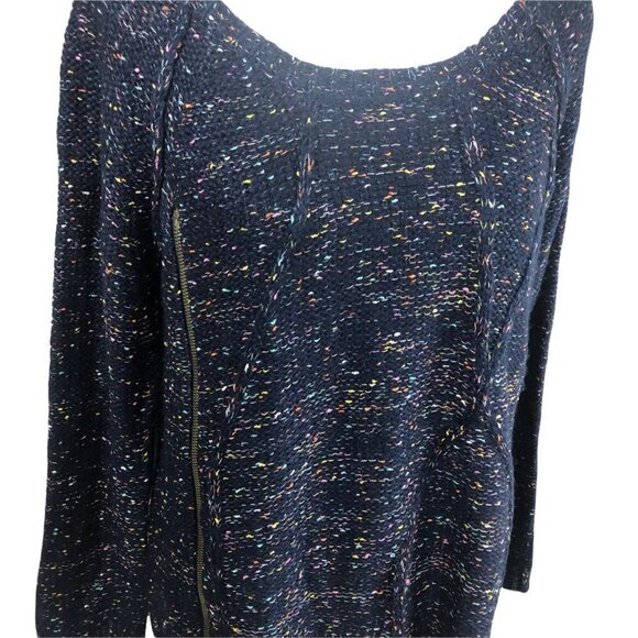 𝅺VINTAGE Havana Blue Pullover Sweater with Front Zippers size Medium - Picture 3 of 9